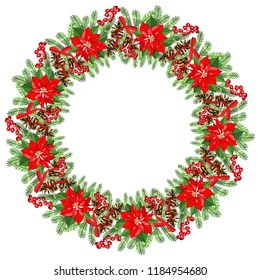Vector festive template isolated on white background. New year and Christmas symbols. Holiday card for your design, announcements, postcards, posters.