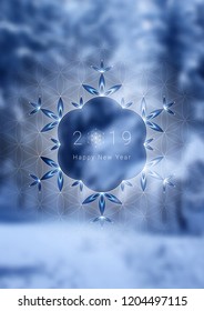 Vector festive template with place for text; Spiritual sacred geometry; 