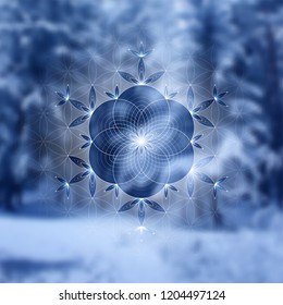 Vector Festive Template Spiritual Sacred Geometry Stock Vector (Royalty ...