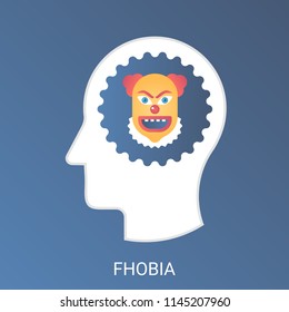 Vector Fhobia concept. Modern gradient flat style.
