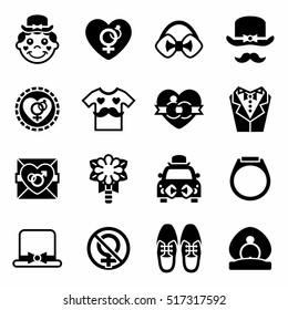 Vector Fiance icon set