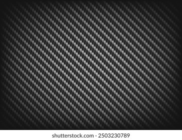 Vector сarbon fiber texture. Dark background with lighting. Black textured polymer composite material, dark carbon. Vector illustration