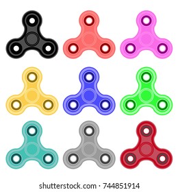 Vector Fidget Finger Spinner Icon Isolated on White Background. Modern Stress Relieving Toy