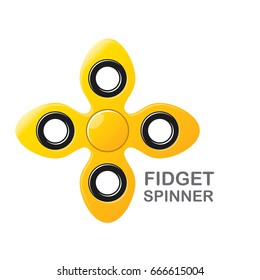 vector Fidget spinner icon isolated on white. vector orange hand spinner 