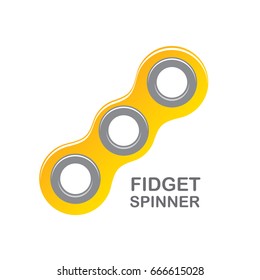 vector Fidget spinner icon isolated on white. vector orange hand spinner 