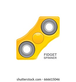 vector Fidget spinner icon isolated on white. vector orange hand spinner 