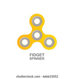 vector Fidget spinner icon isolated on white. vector orange hand spinner 