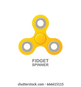 vector Fidget spinner icon isolated on white. vector orange hand spinner 