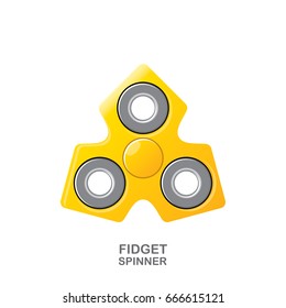 vector Fidget spinner icon isolated on white. vector orange hand spinner 