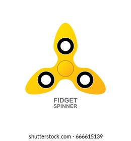 vector Fidget spinner icon isolated on white. vector orange hand spinner 