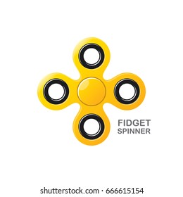 vector Fidget spinner icon isolated on white. vector orange hand spinner 
