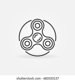Vector fidget spinner icon - minimal hand spin toy symbol in thin line style 