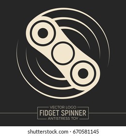 Vector Fidget Spinner Logo. Trendy Toy For Stress Relief and Improvement of Attention Span. Antistress Widget Graphical Illustration