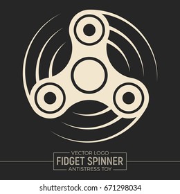 Vector Fidget Spinner Logo. Trendy Toy For Stress Relief and Improvement of Attention Span. Antistress Widget Graphical Illustration