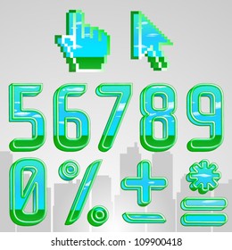 Vector field font, full abc and digits PART 4/4