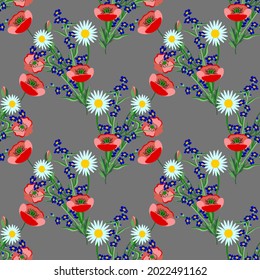 Vektorgrafik - Feldblumen, nahtloses Muster, Blumenvorlage.