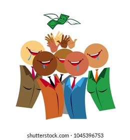 Vector of fierce Businessman competition in the pursuit of money