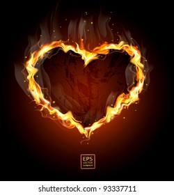 corazón feroz vectorial sobre fondo negro