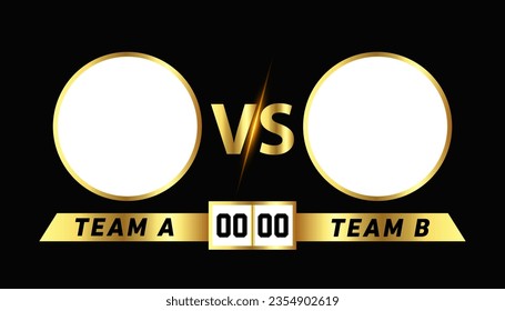 Vector fifa world cup team a vs team b football match scoreboard broadcast.