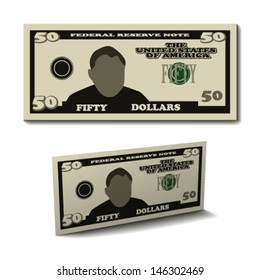 billete de 50 dólares vectorial
