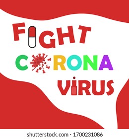 vector fight corona typography idea