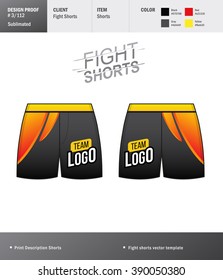 Vector fight shorts template for your design