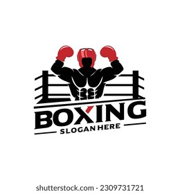 vector Fighter boxing logo design element label emblem