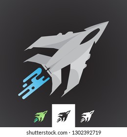 Vector Fighter Jet Aircraft Flight Logo. Professional Business Corporate Branding Icon.