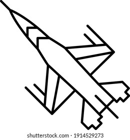 Diseño del icono de contorno de Jet Fighter Vector
