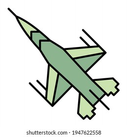 Vector Fighter Jet Outline Icon Design
