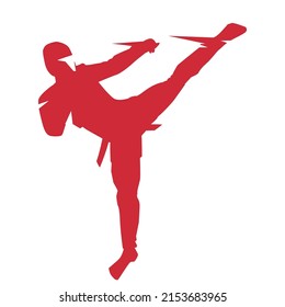 Vector Fighter leg Kick, Logo Icon.
