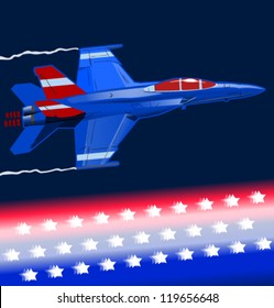 Vector fighter painted in patriotic colors