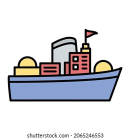 Diseño de iconos de esquema rellenados de envío de vectores
