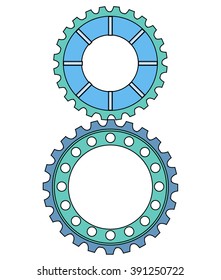 Vector figurative digits with technical images