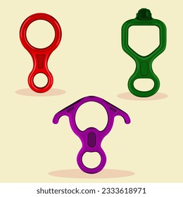 Vector Figure of 8 Descender Large Bent-Ear Belaying and Rappelling Gear Belay Device Climbing in Rock Climbing Equipment