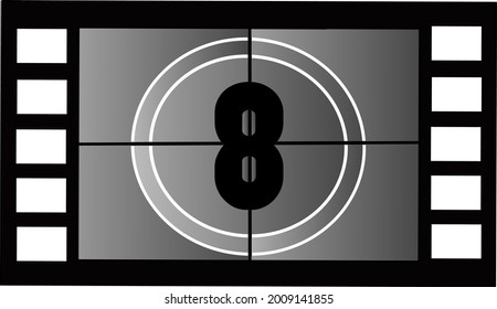 Vector Figure eight on a cinema screen.
