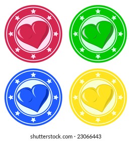 Vector figure of a seal of love in different colors