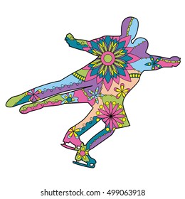 Vector figure skating colorful