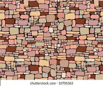 Vector figure of a stone wall on background in color