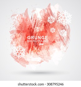 Vector figured brush strokes brush and ink. Winter festive mood.