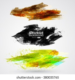 Vector figured brush strokes brush and ink. Jpeg version also available in gallery.