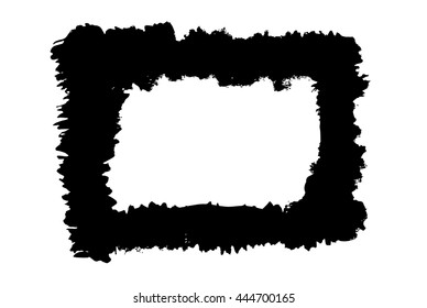 Vector figured brush strokes. Brush and ink.