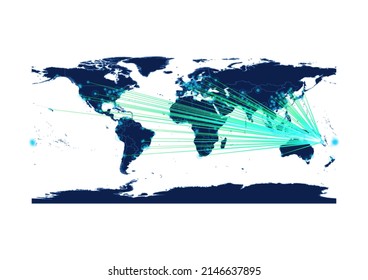 Vector Fiji map on white background suitable for technology, innovation or export concepts. File is suitable for digital editing and large size prints.