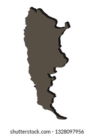 Vector file of argentina map 3d