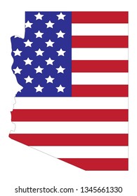 vector file of arizona map with flag