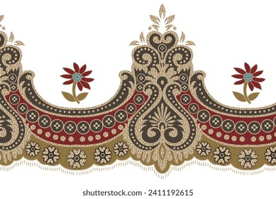 vector file Art flower andrd border Design