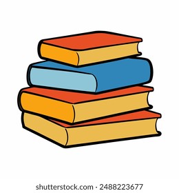 Vector file for books colouring, ideal for digital and print use. Includes various book designs.