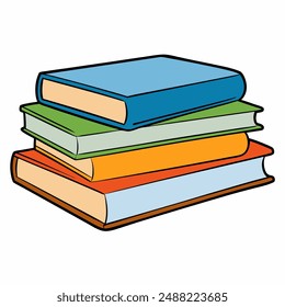 Vector file for books colouring, ideal for digital and print use. Includes various book designs.