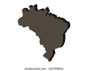 Vector file of brasil map 3d