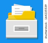 Vector File Cabinet with Documents